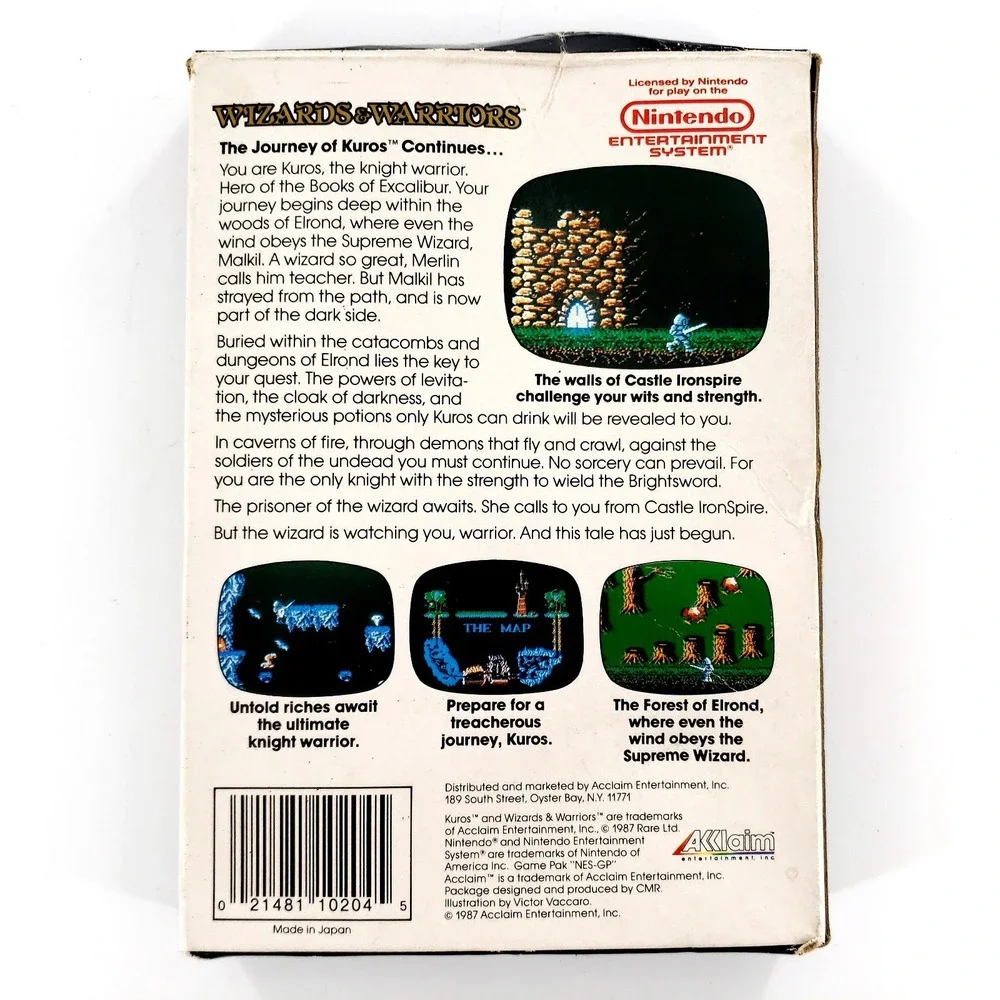 Wizards & Warriors (Nintendo NES, 1987) Authentic Complete Tested & Works